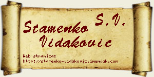 Stamenko Vidaković vizit kartica